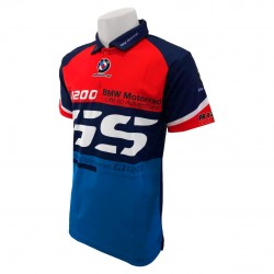 Polo BMW Motorrad GS Rally R1200 couleur rouge et bleu homme